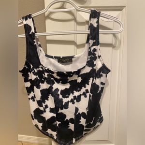 Cow print boutique tank top